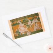  vrouw die fietst met cupid rechthoekige sticker (Envelop)