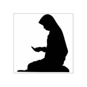 vrouw die gebeeststempel aanbiedt rubberstempel (Afrduk)