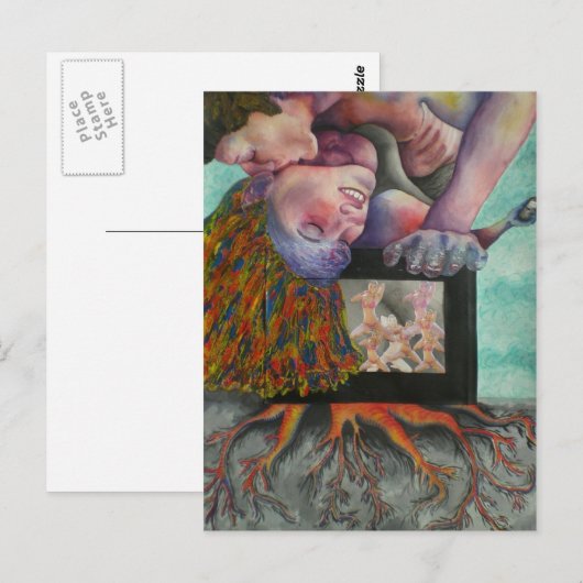 vrouw die gekust briefkaart is (Voorkant / Achterkant)