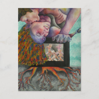 vrouw die gekust briefkaart is