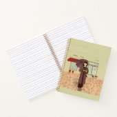 Vrouw die geniet van een koffie-drink notitieboek (Binnen)