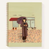 Vrouw die geniet van een koffie-drink notitieboek (Voorkant)