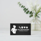 Vrouw die gewichtheft | Fitness Icons Visitekaartje (Staand voorkant)