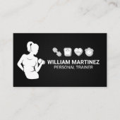 Vrouw die gewichtheft | Fitness Icons Visitekaartje (Voorkant)