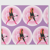 Vrouw die gitaar speelt cadeaupapier (Vlak)