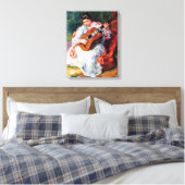 Vrouw die gitaar speelt door Pierre Renoir Canvas Afdruk (Insitu (Slaapkamer))