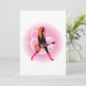 Vrouw die gitaar speelt kaart (Staand voorkant)