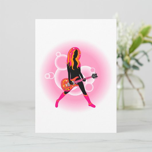 Vrouw die gitaar speelt kaart