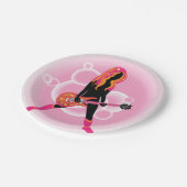 Vrouw die gitaar speelt papieren bordje (Gekanteld)