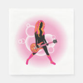 Vrouw die gitaar speelt servet (Voorkant)