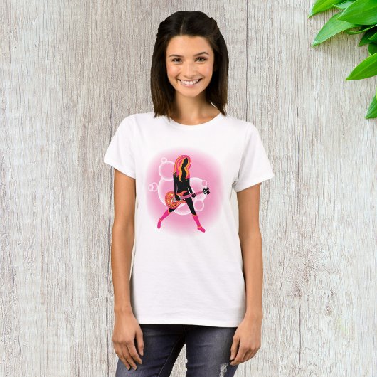 Vrouw die gitaar speelt t-shirt