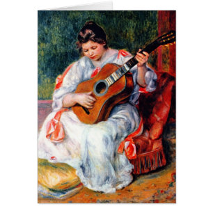 Vrouw die gitaar speelt van Pierre Renoir