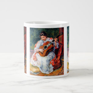 Vrouw die gitaar speelt van Pierre Renoir Grote Koffiekop
