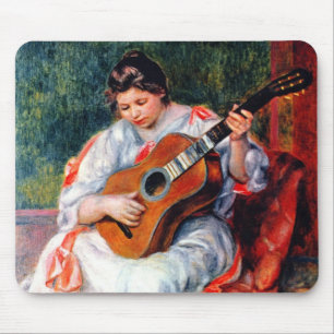 Vrouw die gitaar speelt van Pierre Renoir Muismat