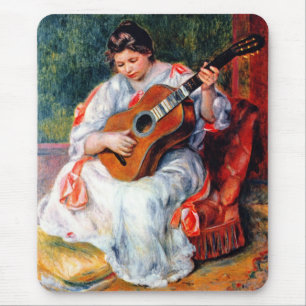 Vrouw die gitaar speelt van Pierre Renoir Muismat