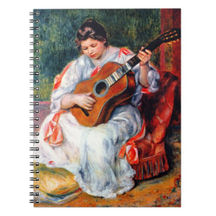 Vrouw die gitaar speelt van Pierre Renoir Notitieboek