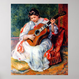 Vrouw die gitaar speelt van Pierre Renoir Poster