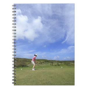 Vrouw die golf speelt notitieboek