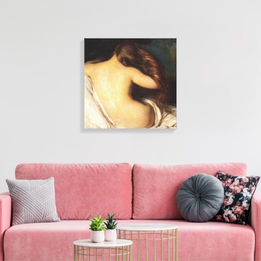 Vrouw die haar drogen (door Joseph DeCamp) Canvas Afdruk (Insitu (Woonkamer))