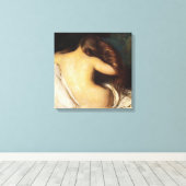 Vrouw die haar drogen (door Joseph DeCamp) Canvas Afdruk (Insitu (Houten vloer))
