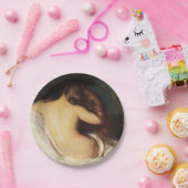 Vrouw die haar drogen (door Joseph DeCamp) Papieren Bordje (Feest)