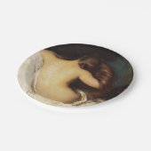 Vrouw die haar drogen (door Joseph DeCamp) Papieren Bordje (Gekanteld)