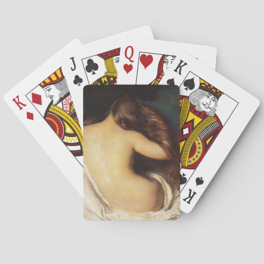 Vrouw die haar drogen (door Joseph DeCamp) Pokerkaarten (Achterkant)