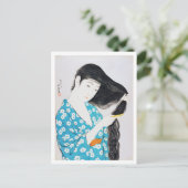 Vrouw die haar haar haar haar komt, Goyō Hashiguch Briefkaart (Staand voorkant)