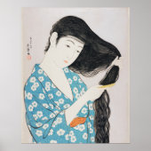 vrouw die haar Hair Goyō Hashiguchi bezoekt Poster (Voorkant)