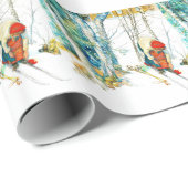 Vrouw die haar huid aansnijdt cadeaupapier (Rol Hoek)