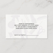 Vrouw die haar knipt afsprakenkaartje (Achterkant)