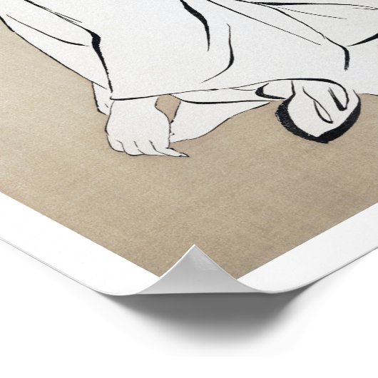 Vrouw die haar toenails snijdt, Goyō Hashiguchi Poster (Hoek)