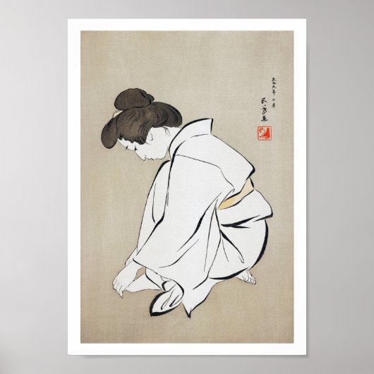 Vrouw die haar toenails snijdt, Goyō Hashiguchi Poster (Voorkant)