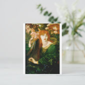 Vrouw die Harp schilderen speelt Briefkaart (Staand voorkant)