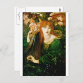 Vrouw die Harp schilderen speelt Briefkaart (Voorkant / Achterkant)