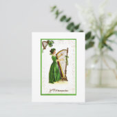 Vrouw die Harp speelt Briefkaart (Staand voorkant)