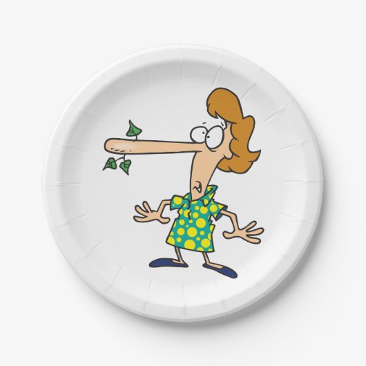 Vrouw die het leven heeft verkocht papieren bordje (Voorkant)