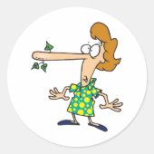 Vrouw die het leven heeft verkocht ronde sticker (Voorkant)