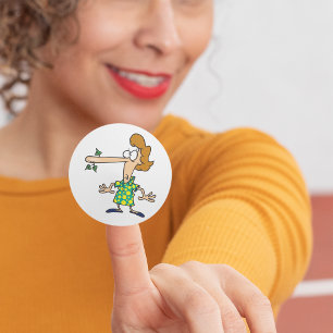 Vrouw die het leven heeft verkocht ronde sticker