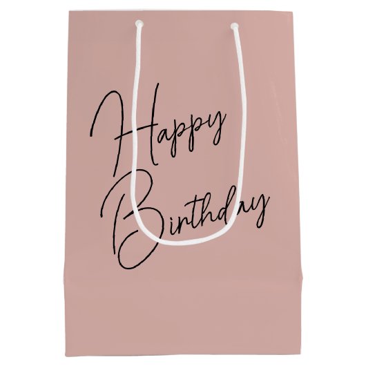  Vrouw die het Strand voor Verjaardag lopen Medium Cadeauzakje (Achterkant)