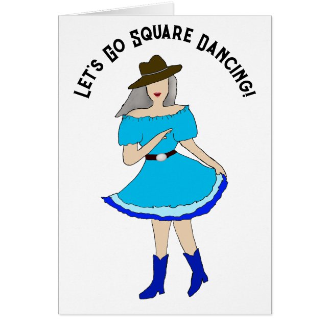 Vrouw die hoi zegt op een Square Dance (Voorkant)