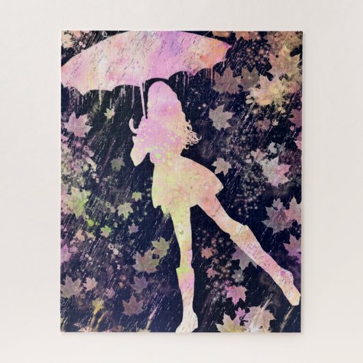Vrouw die in de regen danst Puzzel (Verticaal)