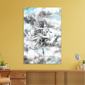 Vrouw die in de Wolken Danst - Gevoel - Schilderij Canvas Afdruk (Insitu (Woonkamer))