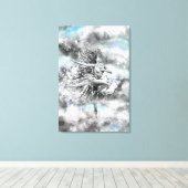 Vrouw die in de Wolken Danst - Gevoel - Schilderij Canvas Afdruk (Insitu (Houten vloer))