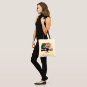 Vrouw die in het park rent tote bag (Voorkant (model))