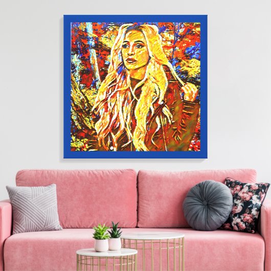 Vrouw die in Park Abstracte impressionistische kun Canvas Afdruk (Insitu (Woonkamer))