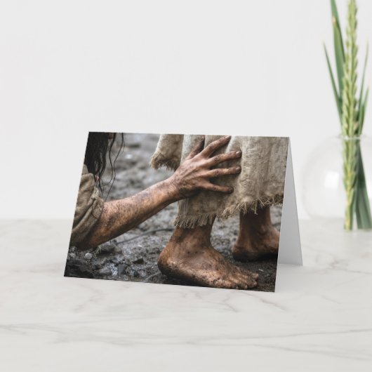 Vrouw die Jezus bereikt Kaart (Voorkant)