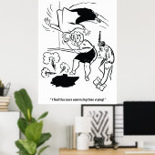 Vrouw die judo beoefent op haar man, Humor, grappi Poster (Thuiskantoor)