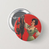 Vrouw die Krampus vangt Ronde Button 5,7 Cm (Voorkant /achterkant)