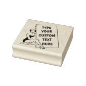 Vrouw die Leeg teken houden Rubberstempel (Stempel)